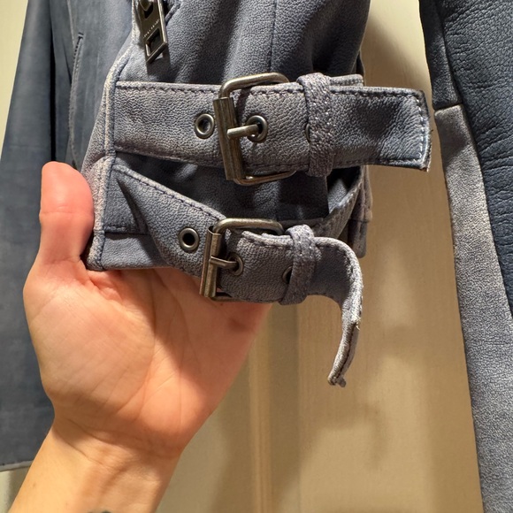 Washed Lamb Leather Moto Jacket - Picture 8 of 9